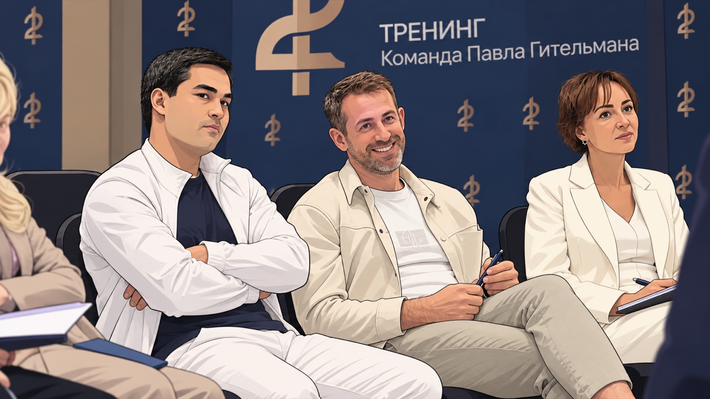 Андрей Лебедев среди участников тренинга «Команда» Павла Гительмана